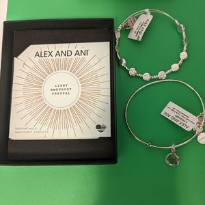 NWT Alex and Ani Amethyst Bangle